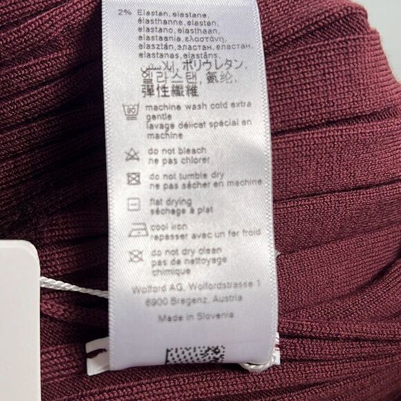 Wolford Merino Wool Rib Dress Burgundy NWT M - Picture 11 of 13
